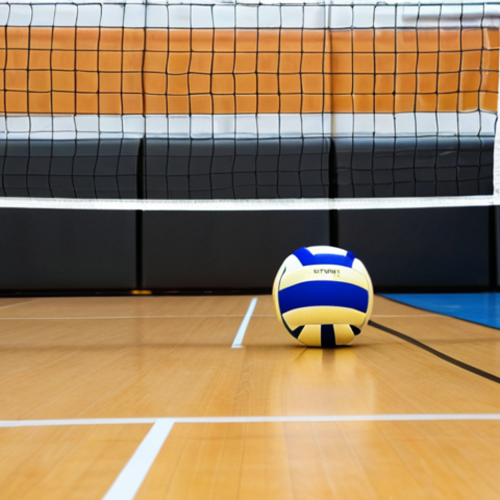 **Quality Material Selection for Volleyball**: An image depicting the selection process of high-quality synthetic and leather materials for volleyball production. Showcase a variety of materials with labels indicating their properties, such as durability and shock absorption, along with a background of a volleyball court.
