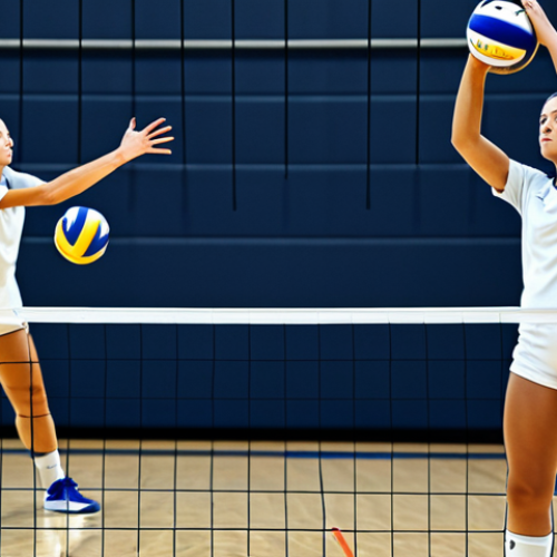 Volleyball Practice Analysis**

"A fully clothed volleyball player in appropriate athletic wear practices serving, captured with motion analysis overlays. Gym setting, safe for work, correct proportions, professional athletic training, well-formed hands, modest."

**